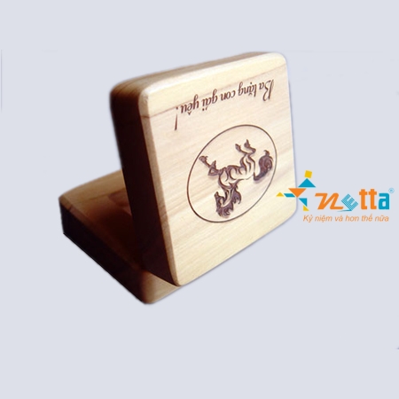 Hộp gỗ vuông bo viền
