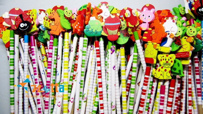Bút chì đầu thú dẹp nhiều hình thù và màu sắc khác nhau