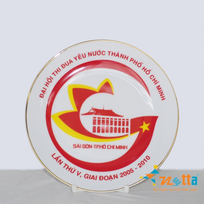 Đĩa sứ in hình 10 inch